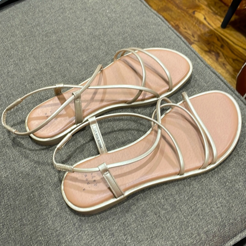 Gold strap sandals, size 7.5 Wide - Target, A New Day